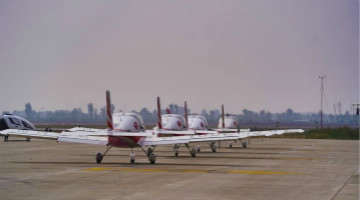 山河四机飞行编队惊艳尧城(太原)国际通用航空飞行大会